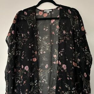 Sheer floral kimono/cover up